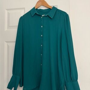 LOFT green blouse